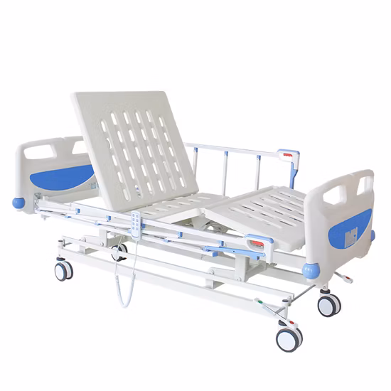 Cama de hospital eléctrica alta y baja para atención en residencia de ancianos, altura ajustable, tres funciones, clínica, paciente médico