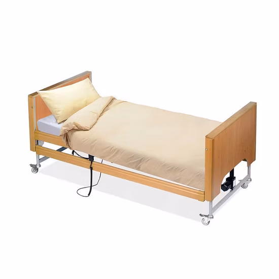 Cama de hospital eléctrica alta y baja para atención en residencia de ancianos, altura ajustable, tres funciones, clínica, paciente médico
